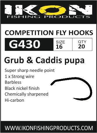 IKON Barbless fly hooks G430 #16