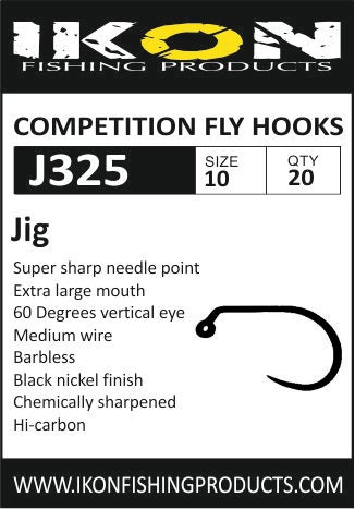 IKON Barbless fly hooks J325 #10