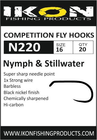 IKON Barbless fly hooks N220 #16